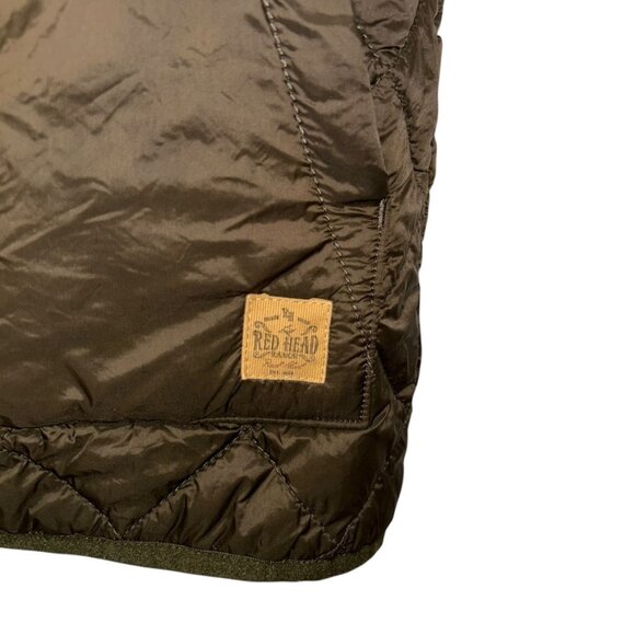 The red Head ranch western olive brown quilted jacket vest M - Picture 4 of 5